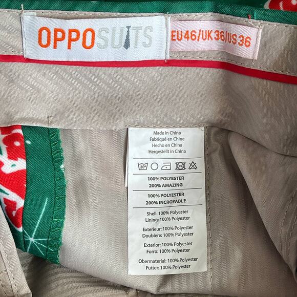 OppoSuits HAPPY HOLIDAYS 2 Piece Crazy Ugly Christmas Suit Size 36 - Picture 4 of 4